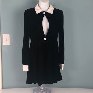 Nasty gal velvet Wednesday Addams keyhole dress